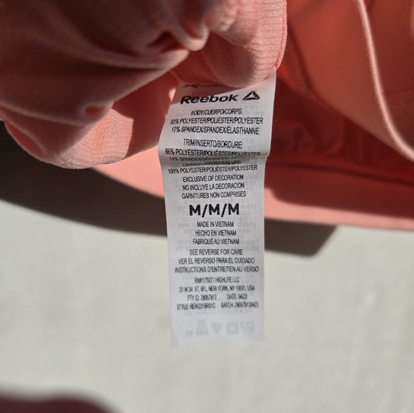 NWT Reebok Pink Sports Bra Womens Size M - Picture 6 of 7